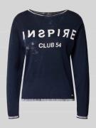 monari Longsleeve mit Linksdruck und Rundhalsausschnitt in Marine, Grö...