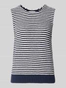 Christian Berg Woman Frise Yarn Frottee Ringel-Top in Dunkelblau, Größ...