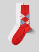 Burlington Socken mit Logo-Applikation im 2er-Pack in Rot, Größe 40-46