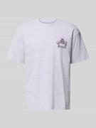 Edwin T-Shirt aus Baumwolle Modell 'RAMEN PINK' in Hellgrau Melange, G...