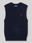 Polo Ralph Lauren Slim Fit Pullunder aus reiner Baumwolle in Marine, G...