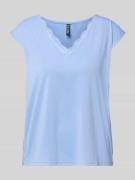 Pieces Relaxed Fit T-Shirt aus Modal-Mix Modell 'KAMALA LACE' in Hellb...