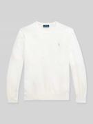 Polo Ralph Lauren Slim Fit Pullover aus reiner Baumwolle in Weiss, Grö...