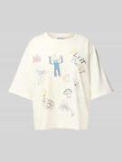 JAKE*S STUDIO WOMAN Oversized T-Shirt mit geripptem Rundhalsausschnitt...