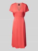 BOSS Midikleid mit V-Ausschnitt Modell 'Dieshana' in Pink, Größe 46