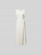 Victoria Beckham Maxikleid mit Rundhalsausschnitt in Ecru, Größe XS