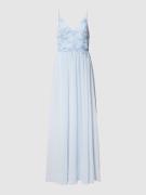 Mascara Abendkleid mit Zierbesatz in Bleu, Größe 36