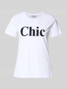 More & More T-Shirt mit Rundhalsausschnitt und Perlen in Weiss, Größe ...