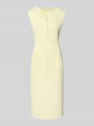 Marc Cain Regular Fit Midikleid mit Gehschlitz in Hellgelb, Größe 34
