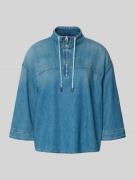 Marc Cain Jeansshirt mit Stehkragen und Reißverschluss in Hellblau Mel...