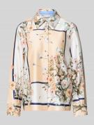 Liu Jo White Relaxed Fit Hemdbluse mit floralem Allover-Print in Sand,...