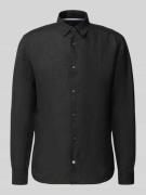 OLYMP Level Five Casual Fit Freizeithemd aus Leinen in Black, Größe L