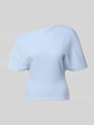 Gina Tricot Regular Fit T-Shirt im asymmetrischen Design in Rauchblau,...