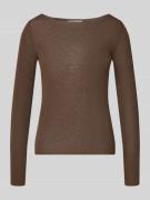 ZABAIONE Longsleeve aus Viskose-Mix mit Kaschmir-Anteil in Dunkelbraun...
