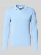 Lindbergh Relaxed Fit Strickpullover in Ripp-Optik in Hellblau, Größe ...