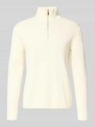 Lindbergh Strickpullover mit Stehkragen und Reißverschluss in Offwhite...