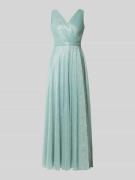 TROYDEN COLLECTION Schimmerndes Abendkleid mit V-Ausschnitt in Mint Me...