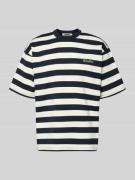 WOODBIRD Relaxed Fit T-Shirt mit Logo-Stitching Modell 'Beam' in Marin...