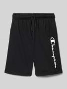CHAMPION Shorts mit Logo und elastischem Bund in Black, Größe 128