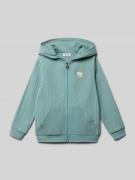 Steiff Sweatjacke mit Label-Stitching in Lagune, Größe 110