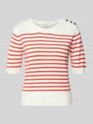 Milano Italy Strickshirt aus Viskose-Elasthan-Mix mit Knopfleiste in R...