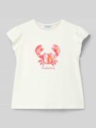 Mayoral T-Shirt mit Motiv und Rundhalsausschnitt in Offwhite, Größe 10...