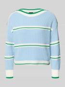 Marc Cain Strickpullover mit U-Boot-Ausschnitt in Hellblau, Größe 34
