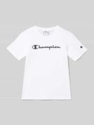 CHAMPION T-Shirt aus reiner Baumwolle in Weiss, Größe 128