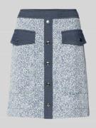 Marc Cain Knielanger Rock aus Viskose-Mix in Marine Melange, Größe 34