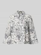 Windsor Regular Fit Langarmbluse aus Lyocell im Allover-Look in Marine...