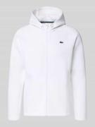 Lacoste Sport Regular Fit Sweatjacke mit Baumwoll-Anteil in Weiss, Grö...