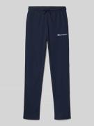 CHAMPION Sweatpants mit Label-Stitching in Marine, Größe 128