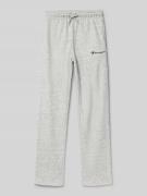 CHAMPION Sweatpants mit Label-Stitching in Mittelgrau Melange, Größe 1...