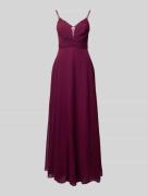 Laona Regular Fit Abendkleid mit gelegten Falten in Bordeaux, Größe 32