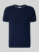Manuel Ritz T-Shirt mit Rundhalsausschnitt und Kontraststreifen in Mar...