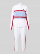 Lacoste Sport Regular Fit Trainingsanzug mit Kontraststreifen in Weiss...