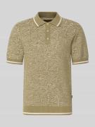 Jack & Jones Premium Regular Fit Poloshirt im Allover-Look in Beige, G...