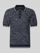 Jack & Jones Premium Regular Fit Poloshirt im Allover-Look in Marine, ...