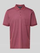 RAGMAN Relaxed Fit Poloshirt aus Baumwoll-Mix in Aubergine, Größe L