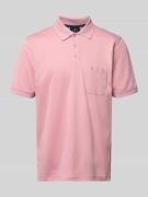 RAGMAN Relaxed Fit Poloshirt aus Baumwoll-Mix in Rosa, Größe L
