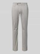 bugatti Fein strukturierte Chino mit Gesäßtaschen in Silber, Größe 33/...