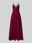 Luxuar Regular Fit Abendkleid mit floralem Spitzenbesatz in Bordeaux, ...