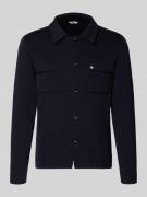 Manuel Ritz Regular Fit Hemdjacke mit Brusttaschen in Marine, Größe L