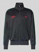 adidas Originals Sweatjacke mit Logo-Stitching und Stehkragen in Black...