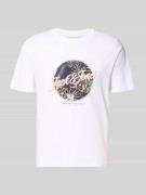 Jack & Jones T-Shirt mit Rundhalsausschnitt Modell 'HONOLULU' in Weiss...