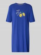 Schiesser Nachthemd mit Motiv-Print und Rundhalsausschnitt in Royal, G...