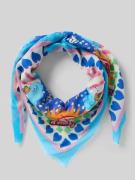 Codello Tuch aus Shetlandwolle mit Fransen in Blau, Größe 1