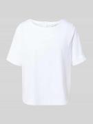 Milano Italy Blusenshirt mit Rundhalsausschnitt in Weiss, Größe 38