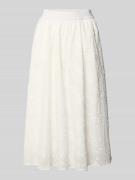 Milano Italy Midirock mit Stitchings in Offwhite, Größe 34