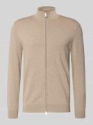 Profuomo Cardigan mit Stehkragen und Zweiwege-Reißverschluss in Beige,...